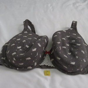 Cacique Brown and White Patterned Bra